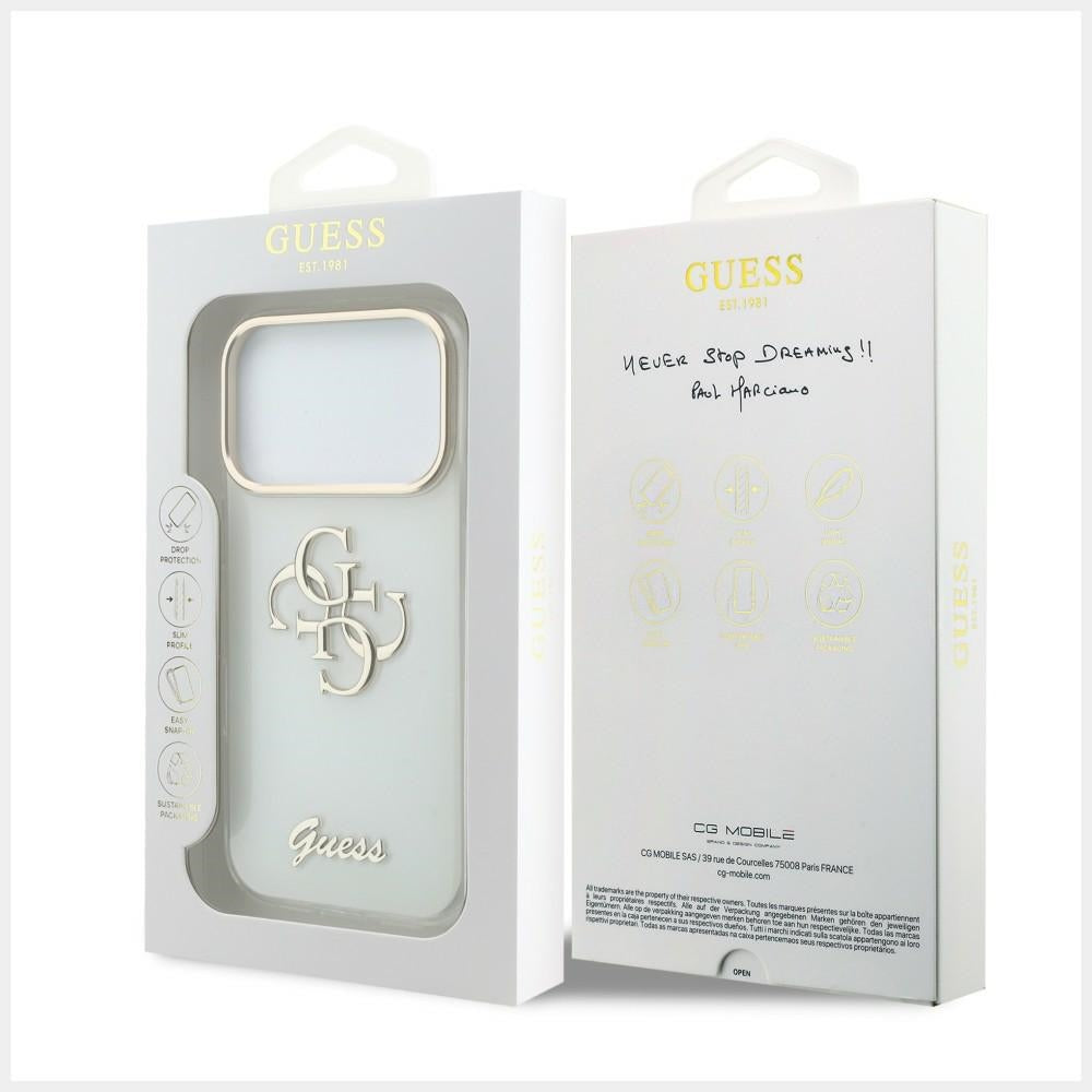 Guess Deksel iPhone 17 Pro Max/iPhone 18 Pro Max 4G Script Hvit