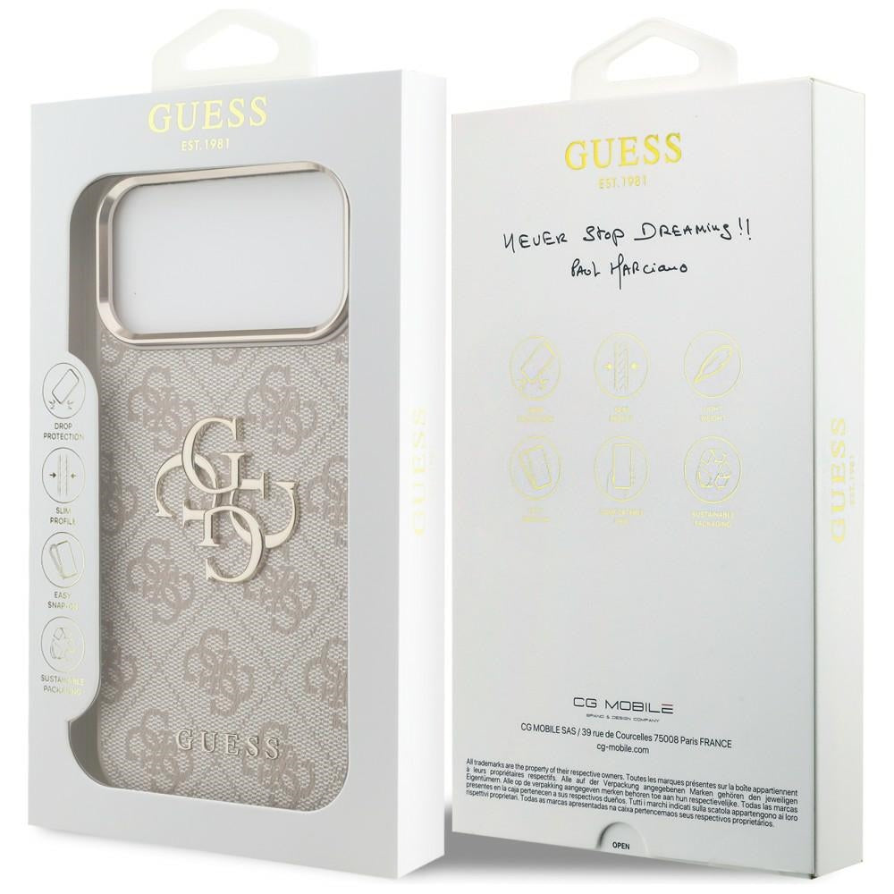 Guess iPhone 17 Pro Max/iPhone 18 Pro Max Deksel 4G Classic Logo Rosa