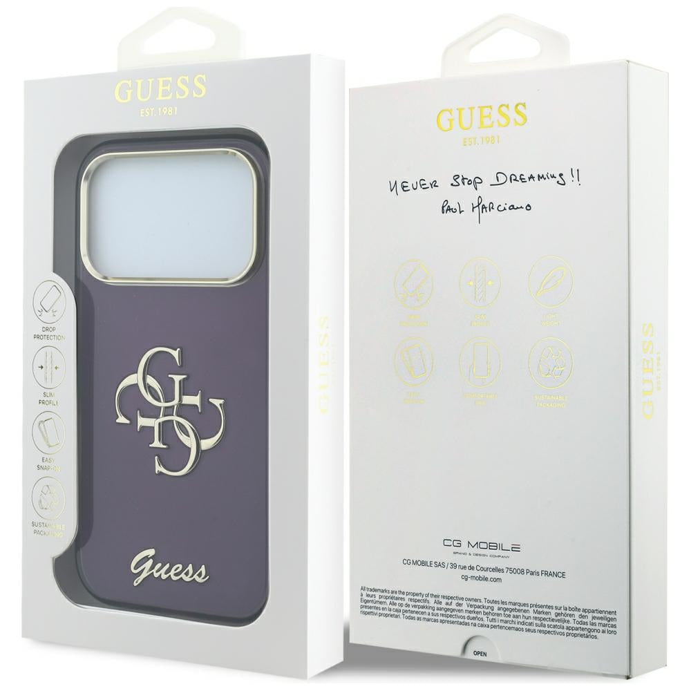 Guess iPhone 17 Pro/iPhone 18 Pro Deksel 4G Script Burgundy