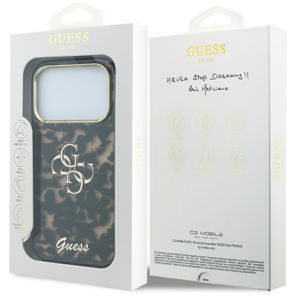 Guess iPhone 17 Pro Max/iPhone 18 Pro Max Deksel 4G Script skilpaddemønster