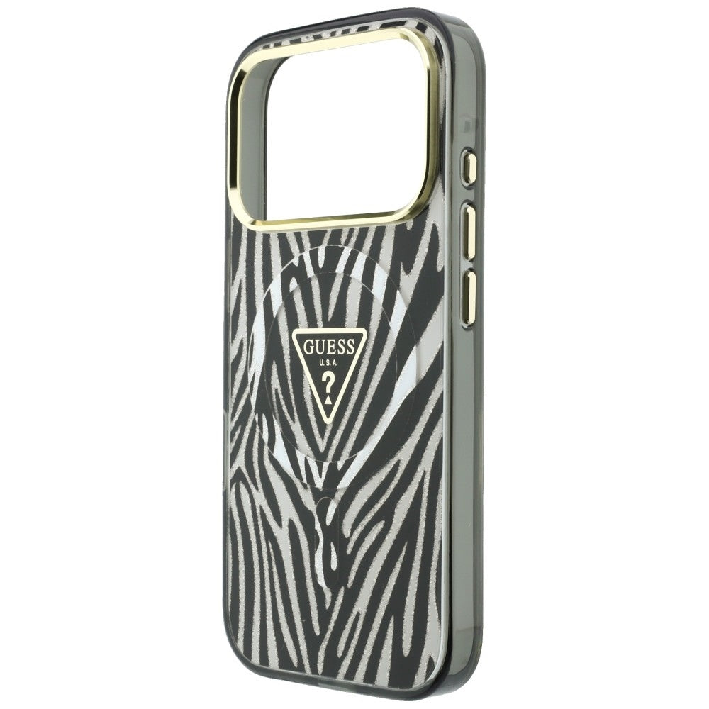 Guess iPhone 17 Pro/iPhone 18 Pro Deksel Zebra Glitter Sølv