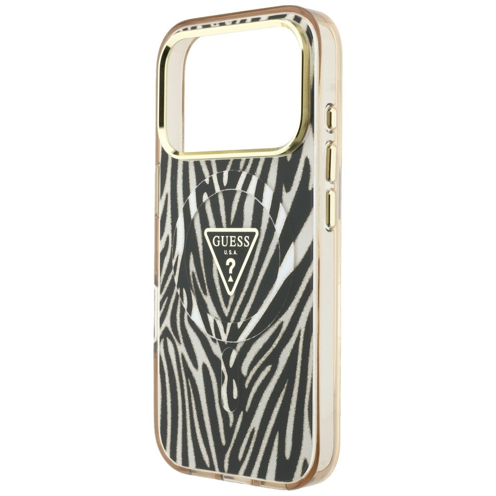 Guess iPhone 17 Pro/iPhone 18 Pro Deksel Zebra Glitter Gull