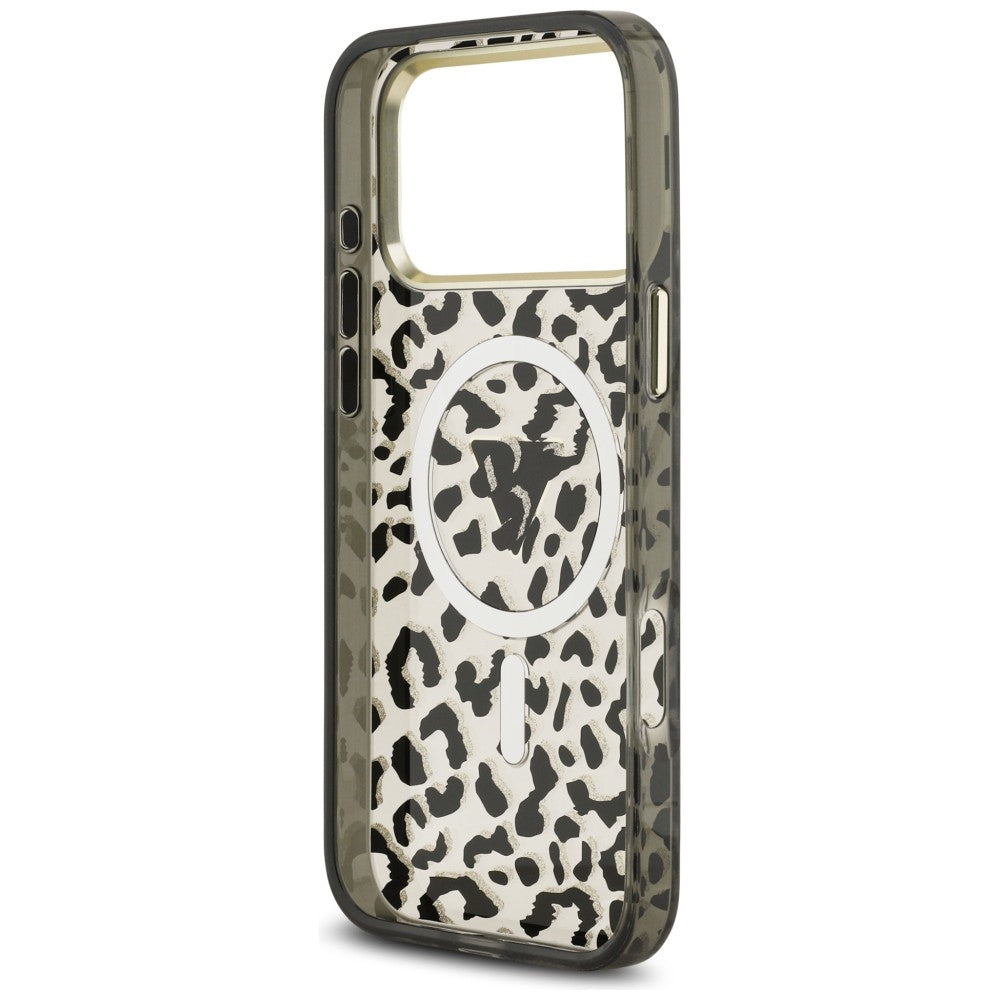 Guess iPhone 17 Pro Max/iPhone 18 Pro Max Deksel Leopard Glitter Svart