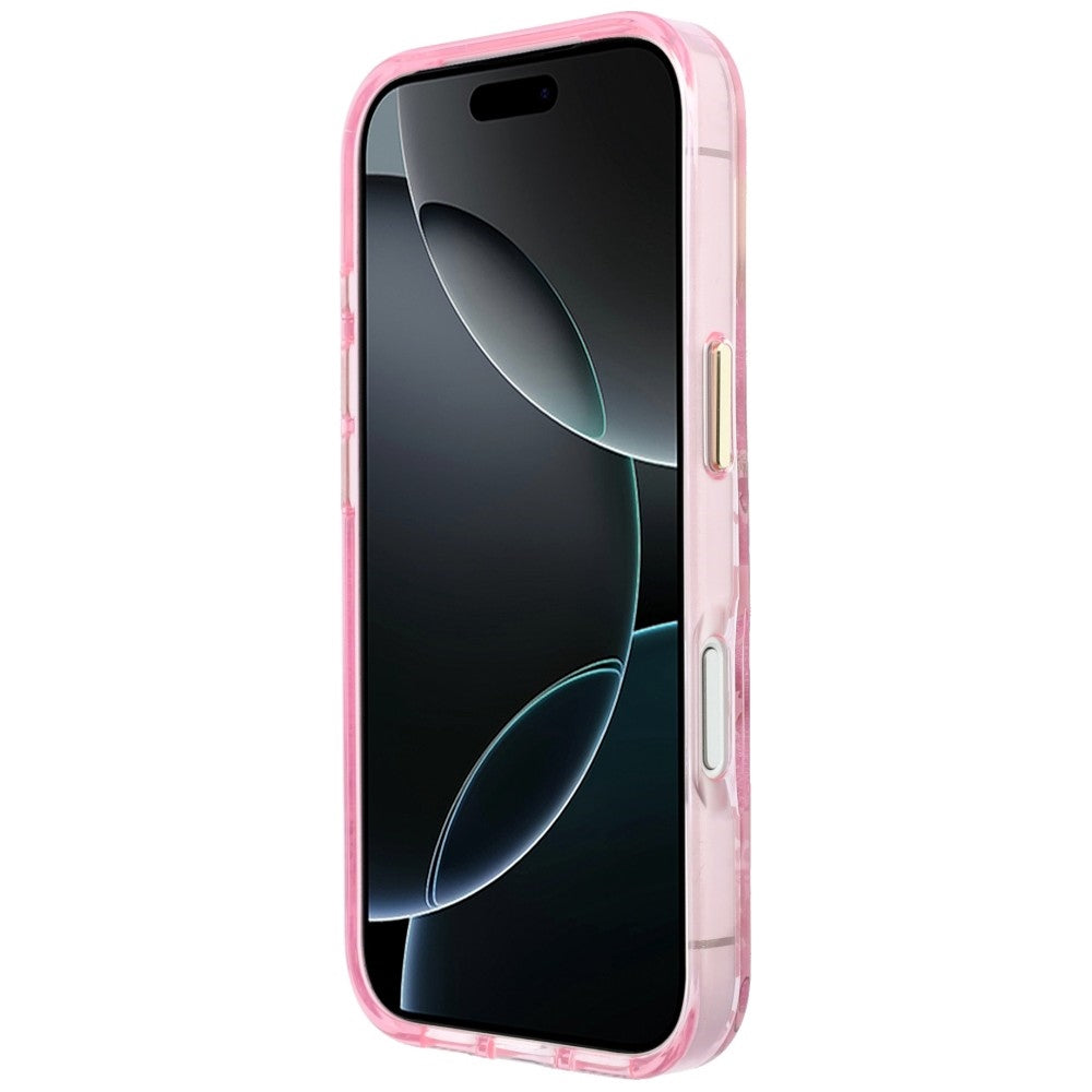 Guess iPhone 17 Pro/iPhone 18 Pro Deksel Glitter Blossom Roses Rosa