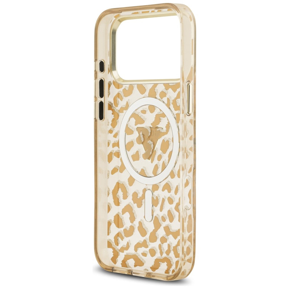 Guess iPhone 17 Pro Max/iPhone 18 Pro Max Deksel Leopard Glitter Brun