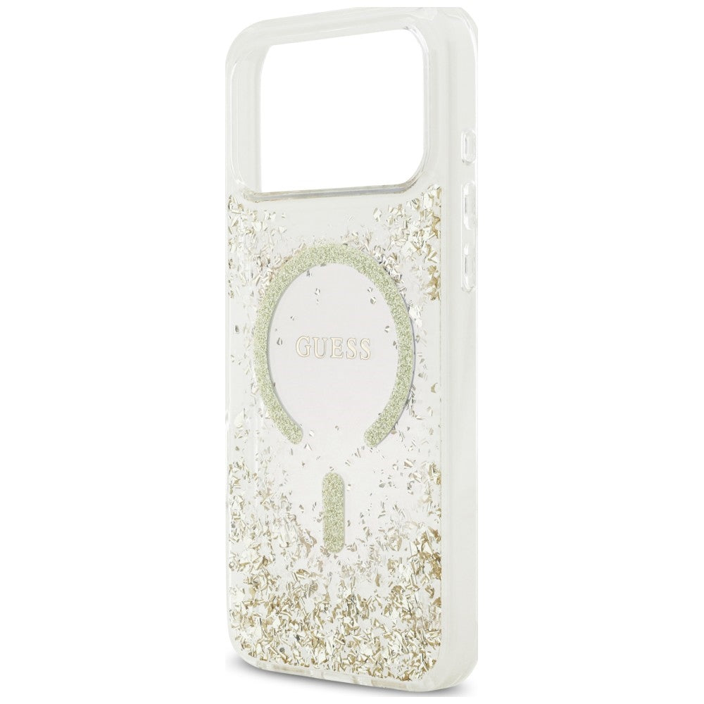 Guess iPhone 17 Pro Max/iPhone 18 Pro Max Deksel av harpiks med glitter Gull