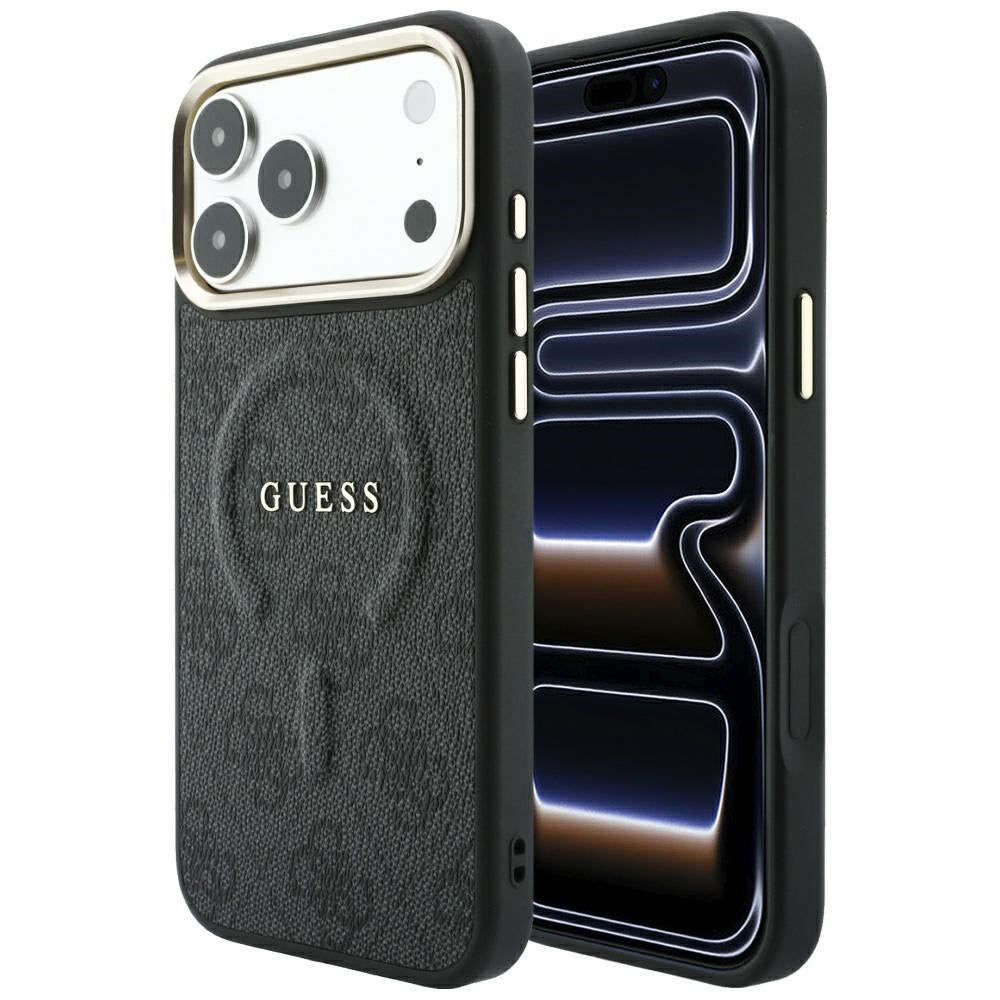 Guess iPhone 17 Pro Max/iPhone 18 Pro Max Deksel 4G Embossed MagSafe Svart