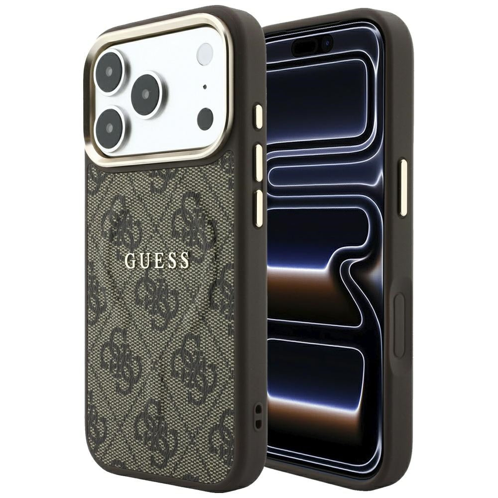 Guess iPhone 17 Pro/iPhone 18 Pro Deksel 4G Embossed MagSafe Brun