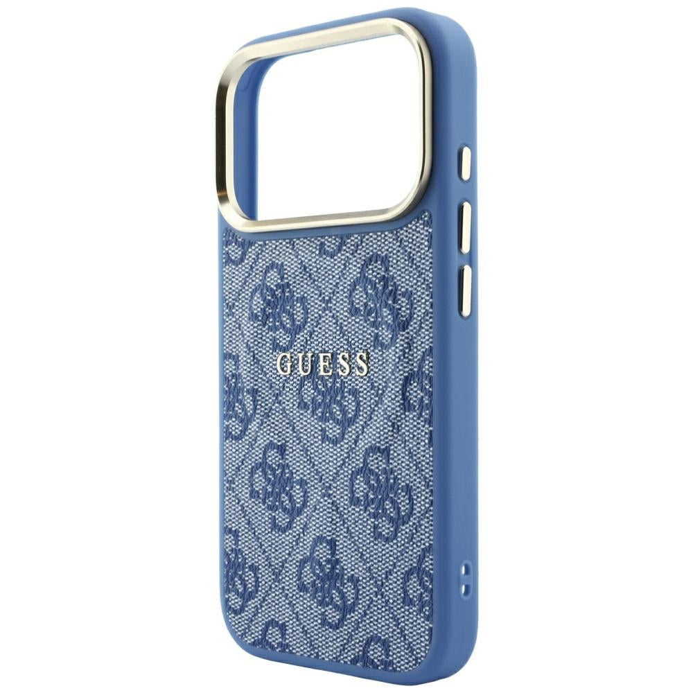 Guess iPhone 17 Pro/iPhone 18 Pro Deksel 4G Embossed MagSafe Blå