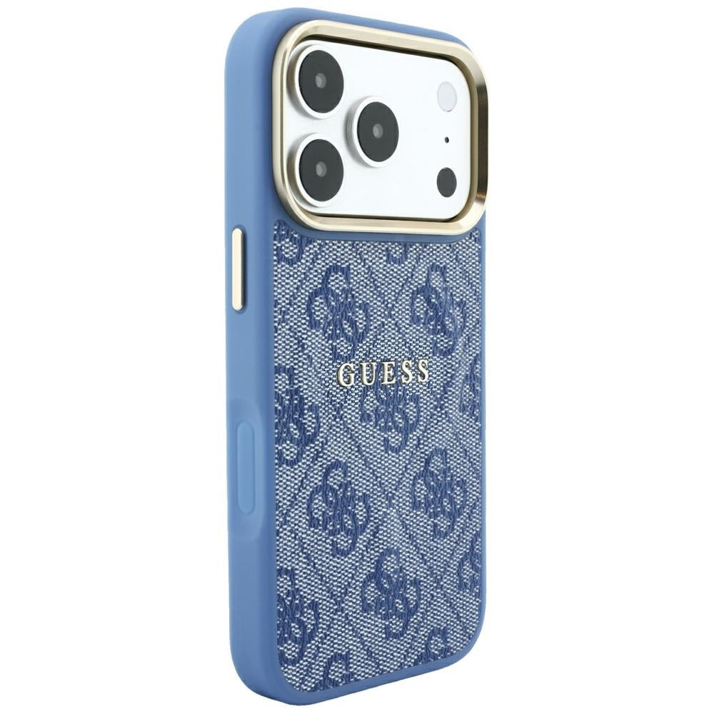 Guess iPhone 17 Pro Max/iPhone 18 Pro Max Deksel 4G Embossed MagSafe Blå