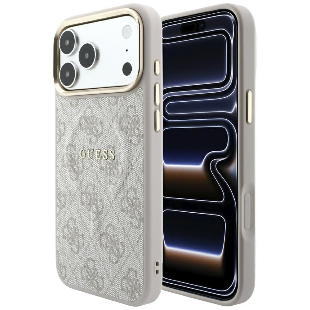 Guess iPhone 17 Pro/iPhone 18 Pro Deksel 4G Embossed MagSafe Rosa