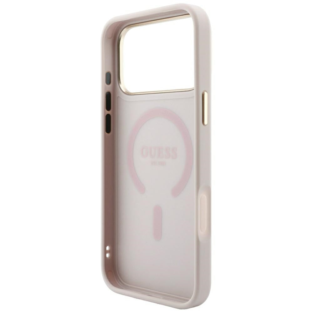 Guess iPhone 17 Pro/iPhone 18 Pro Deksel 4G Embossed MagSafe Rosa