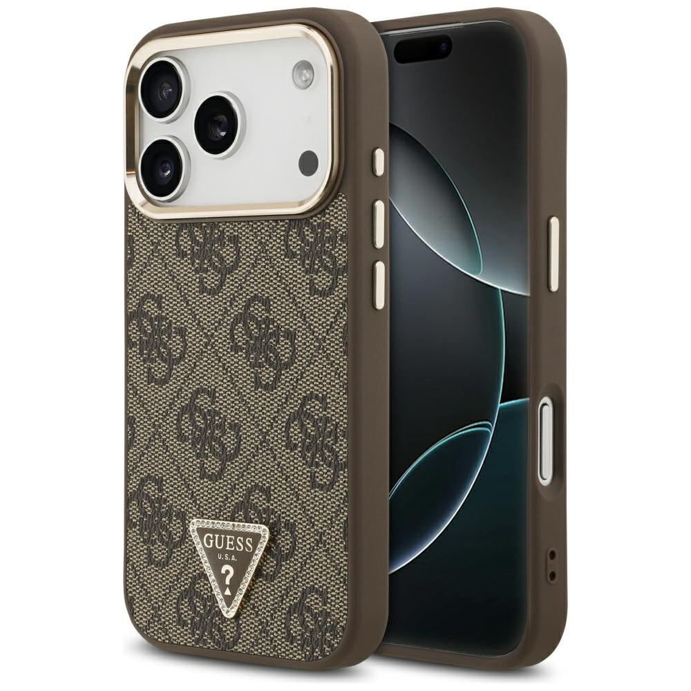 Guess iPhone 17 Pro/iPhone 18 Pro Deksel 4G Triangle MagSafe Brun