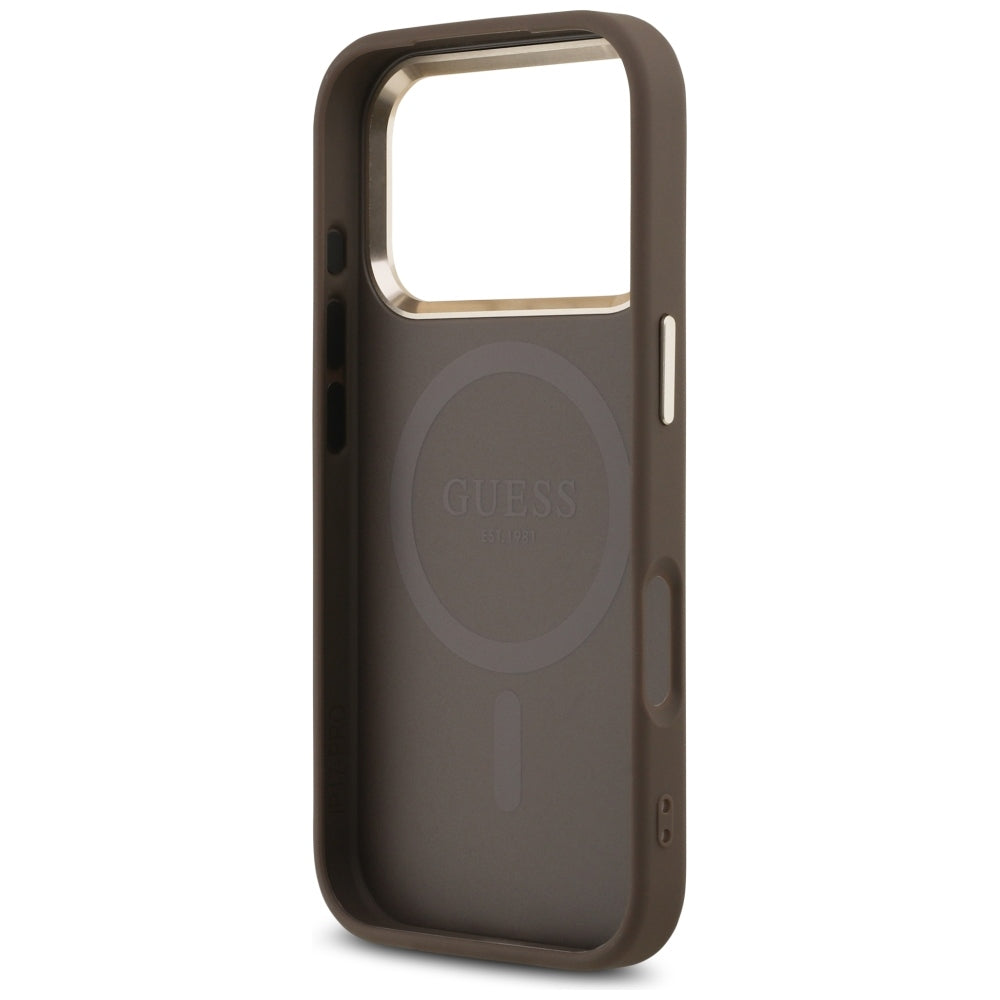 Guess iPhone 17 Pro/iPhone 18 Pro Deksel 4G Triangle MagSafe Brun