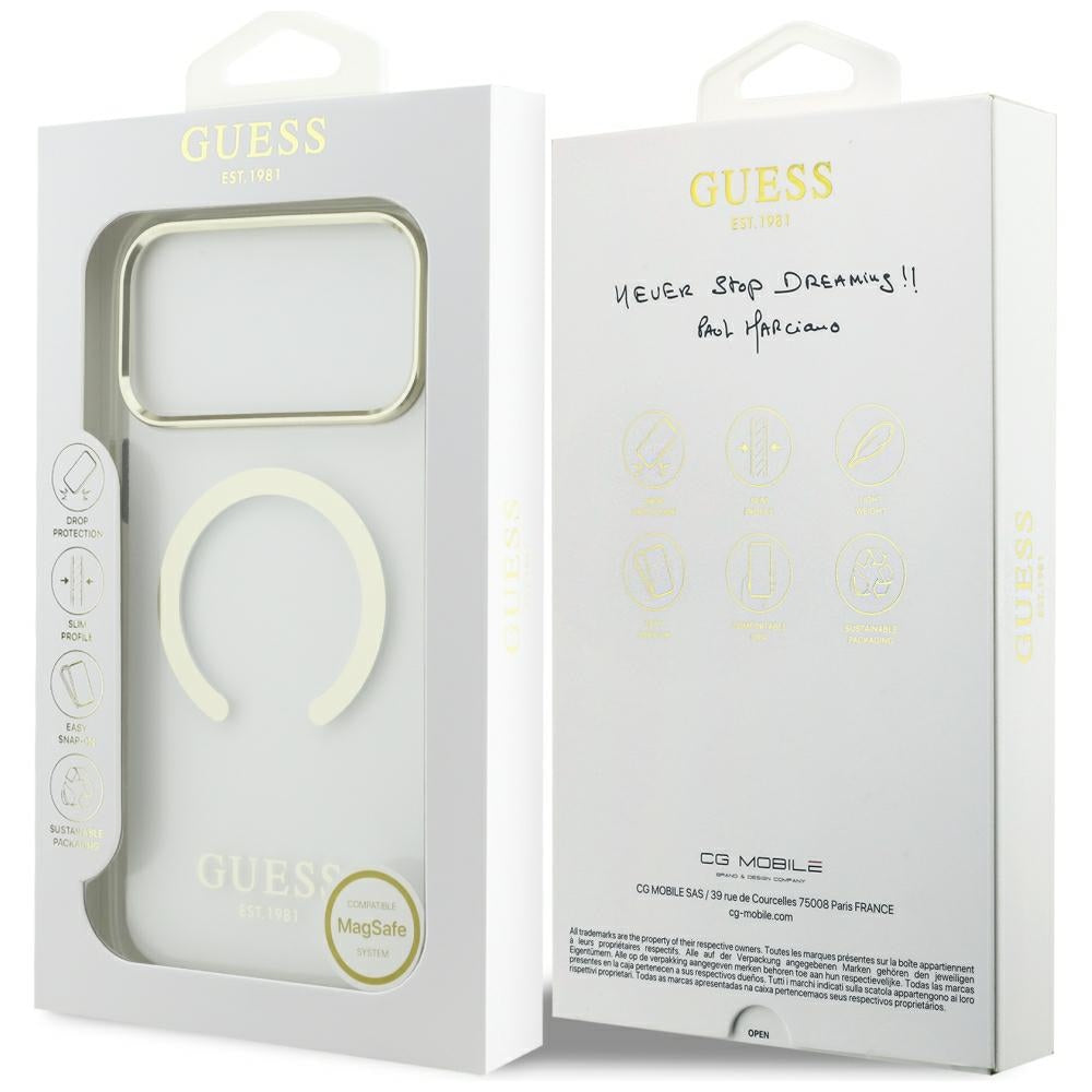 Guess iPhone 17 Pro Max/iPhone 18 Pro Max Deksel Metal Outline Gull