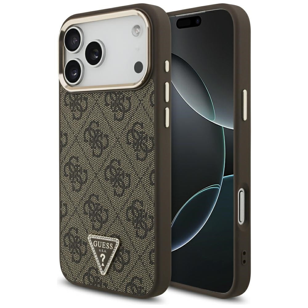 Guess iPhone 17 Pro Max/iPhone 18 Pro Max Deksel 4G Triangle MagSafe Brun