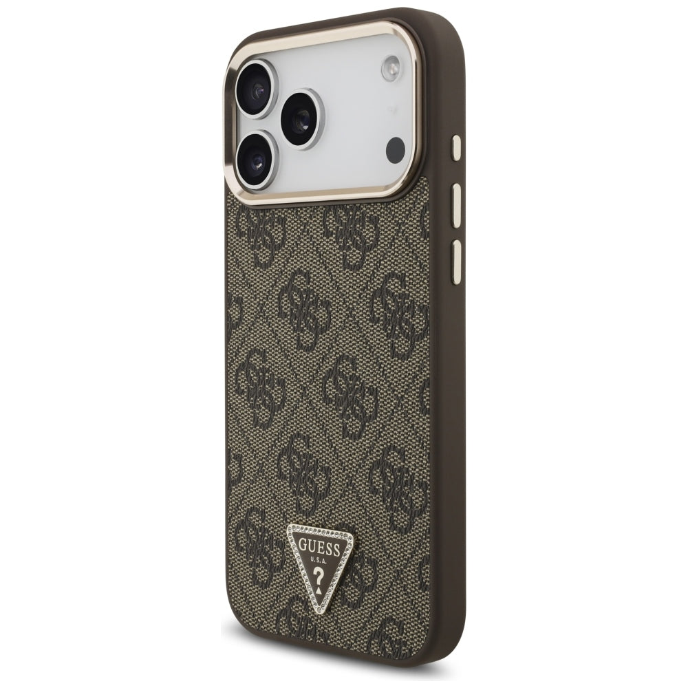 Guess iPhone 17 Pro Max/iPhone 18 Pro Max Deksel 4G Triangle MagSafe Brun