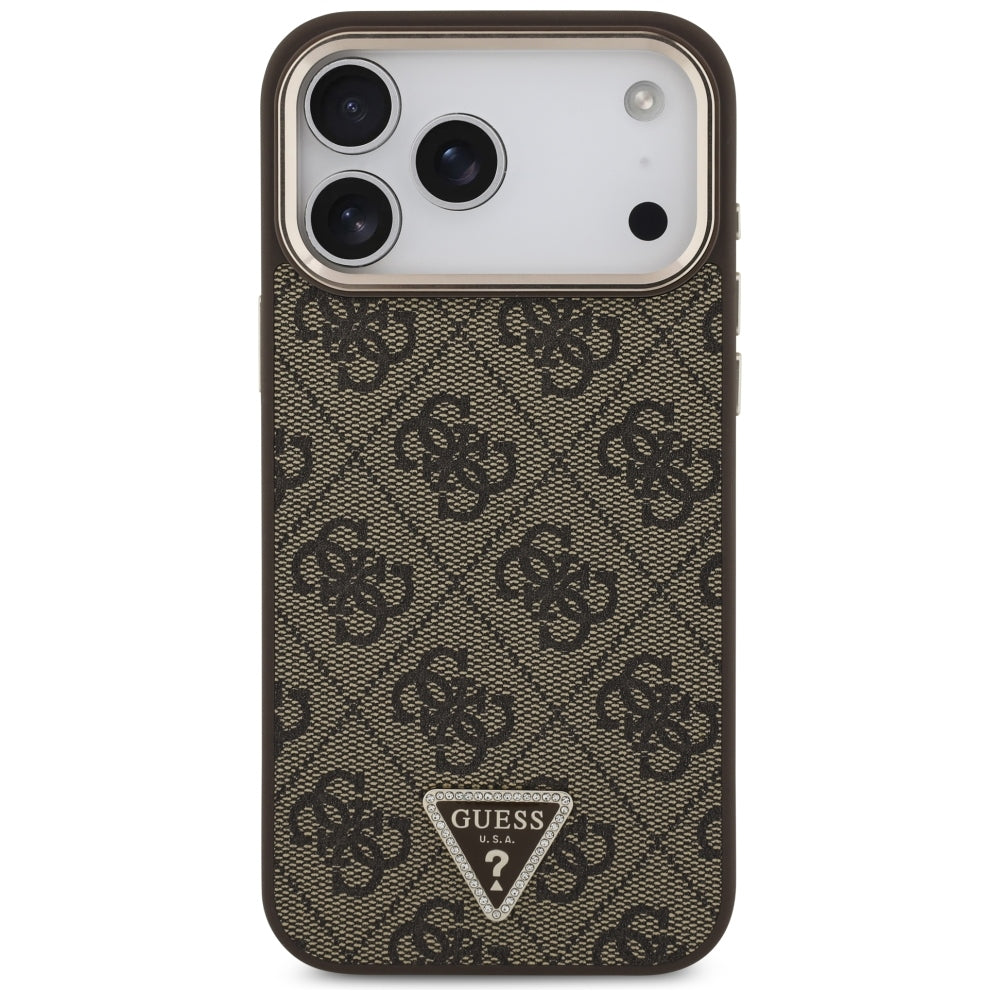 Guess iPhone 17 Pro Max/iPhone 18 Pro Max Deksel 4G Triangle MagSafe Brun