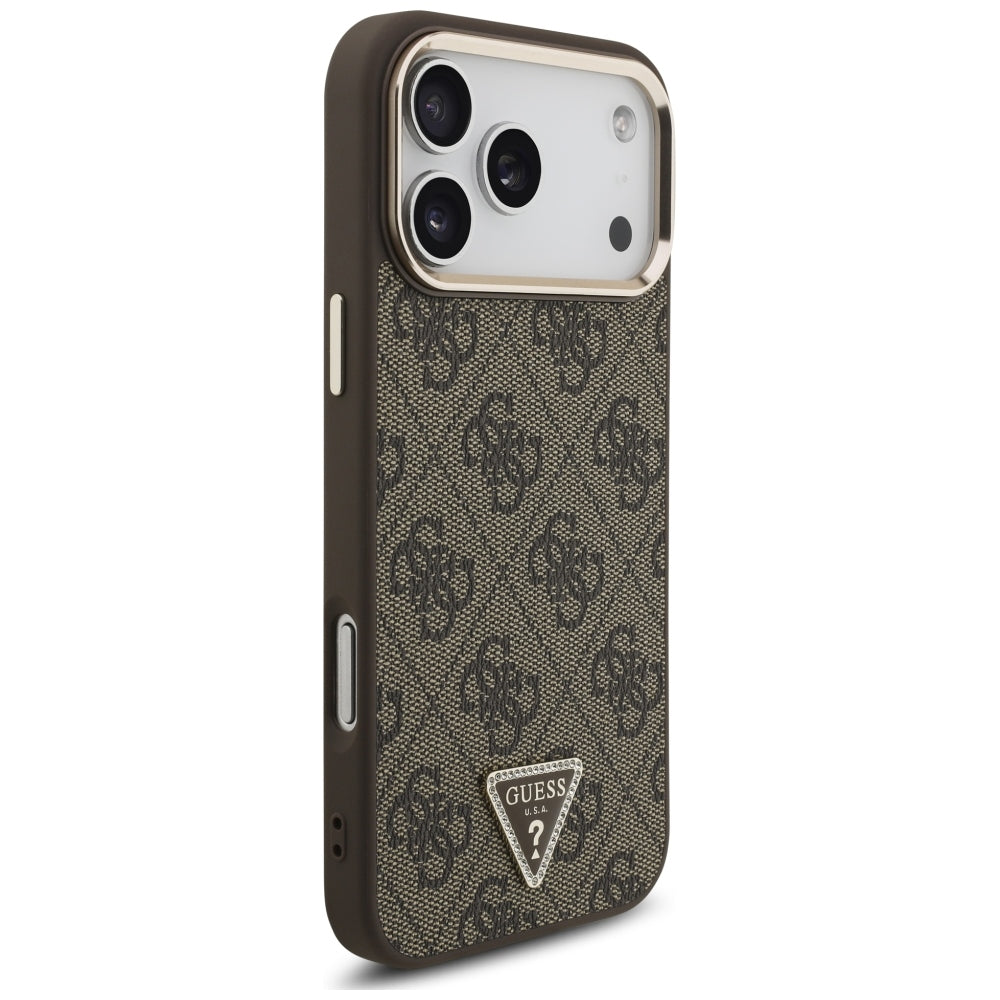 Guess iPhone 17 Pro Max/iPhone 18 Pro Max Deksel 4G Triangle MagSafe Brun
