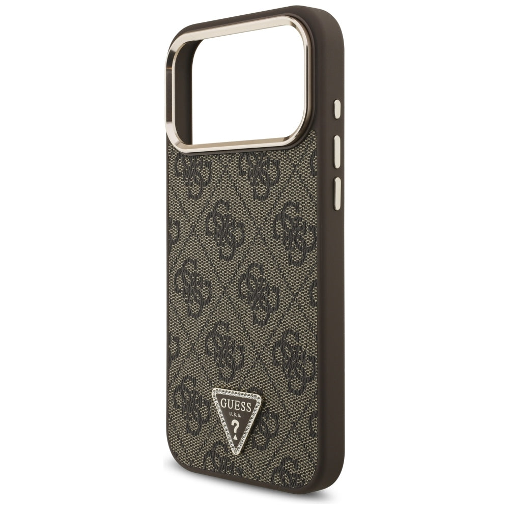 Guess iPhone 17 Pro Max/iPhone 18 Pro Max Deksel 4G Triangle MagSafe Brun