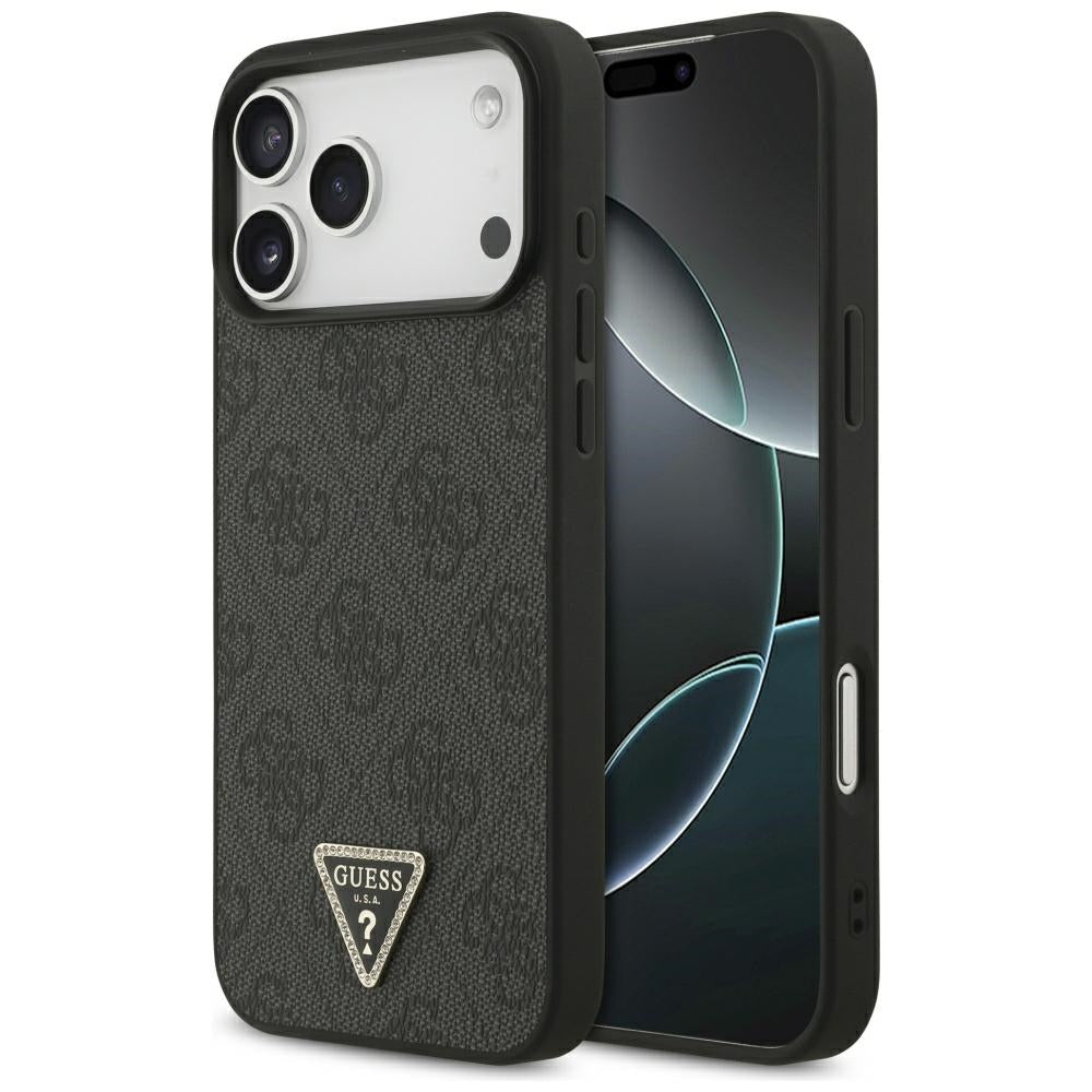 Guess iPhone 17 Pro Max/iPhone 18 Pro Max Deksel 4G Triangle Strass Svart