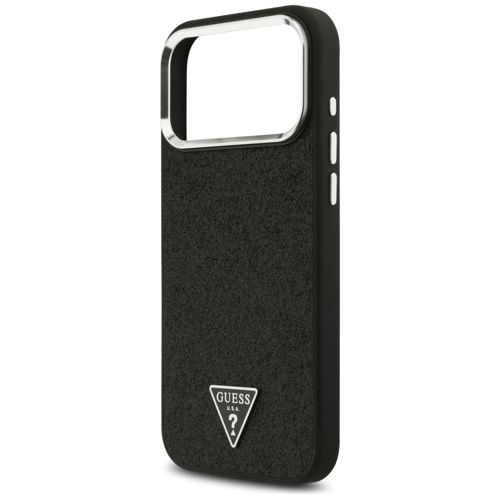 Guess iPhone 17 Pro Max/iPhone 18 Pro Max Deksel Glitter Triangle Logo Svart