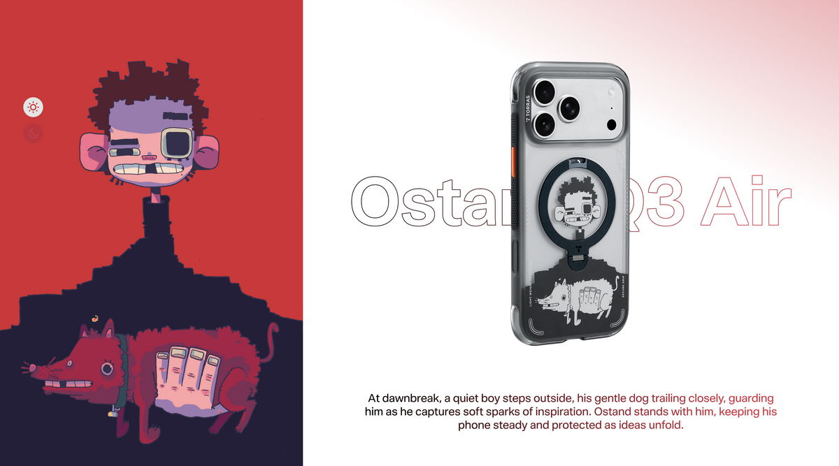 Torras iPhone 17 Pro Max Deksel Ostand Q3 Air Gawx Dawnbreak Guard