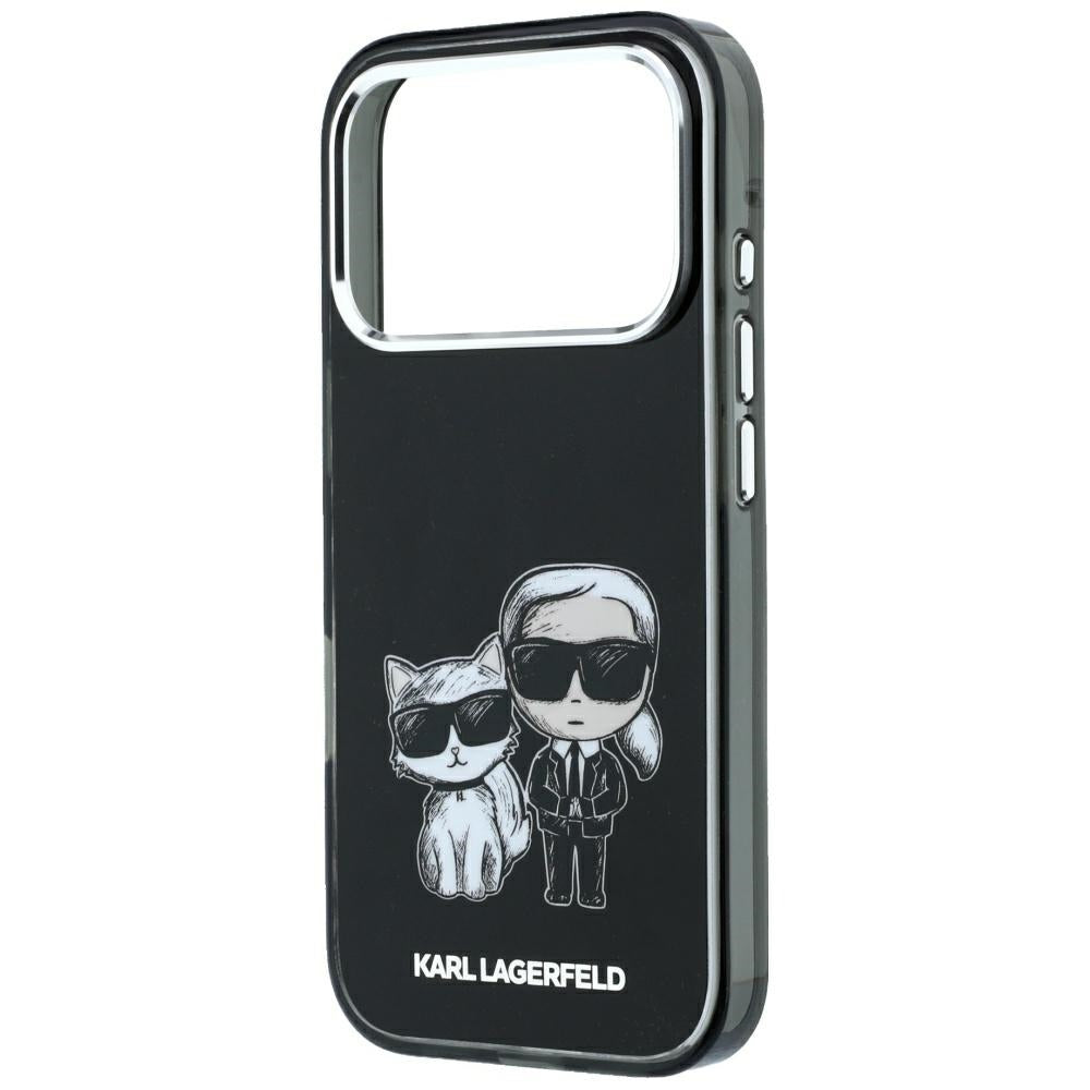 Karl Lagerfeld iPhone 17 Pro/iPhone 18 Pro Deksel Smooth Karl & Choupette Sketch Svart