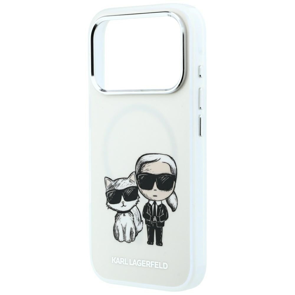 Karl Lagerfeld iPhone 17 Pro/iPhone 18 Pro Deksel Smooth Karl & Choupette Sketch Beige
