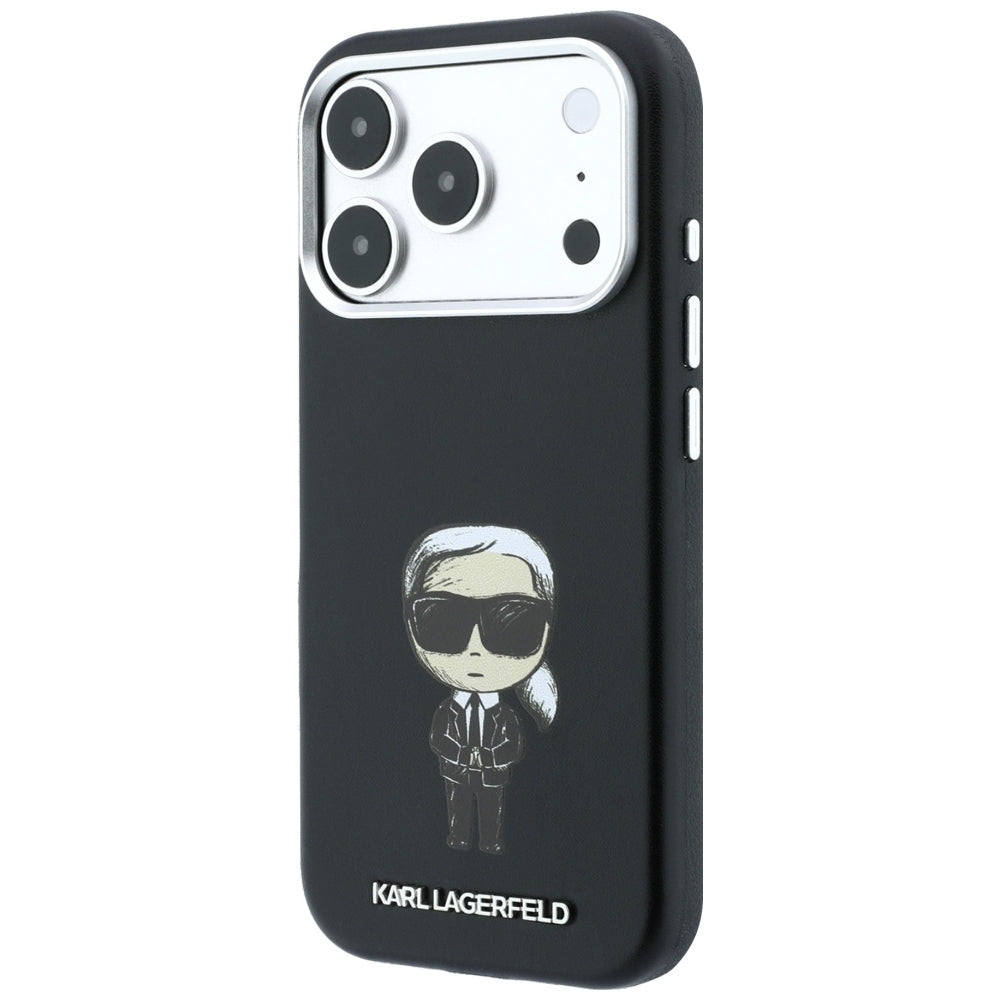 Karl Lagerfeld iPhone 17 Pro/iPhone 18 Pro Deksel Smooth Ikonik Sketch Svart