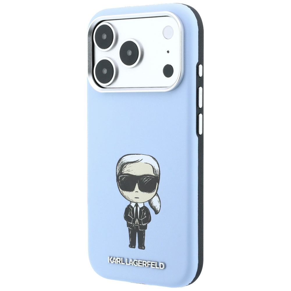 Karl Lagerfeld iPhone 17 Pro/iPhone 18 Pro Deksel Smooth Ikonik Sketch Blå