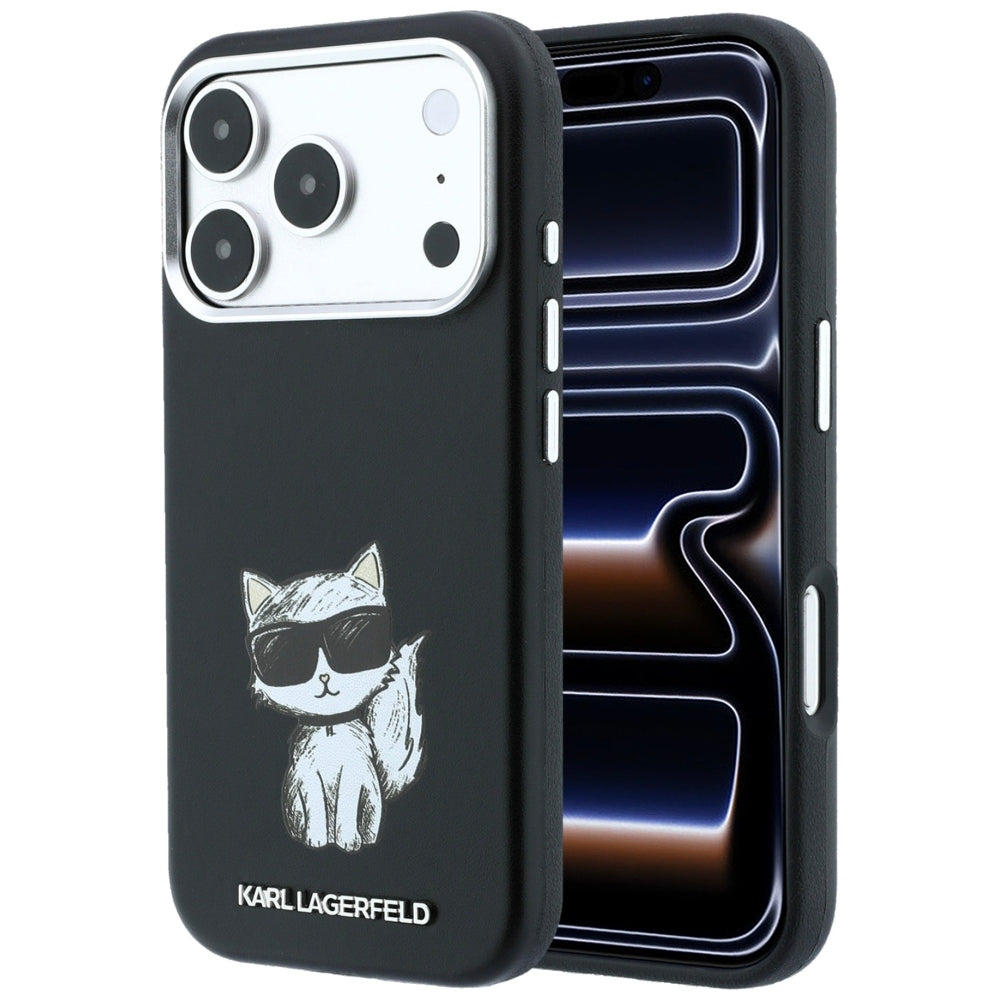 Karl Lagerfeld iPhone 17 Pro/iPhone 18 Pro Deksel Smooth Choupette Sketch Svart