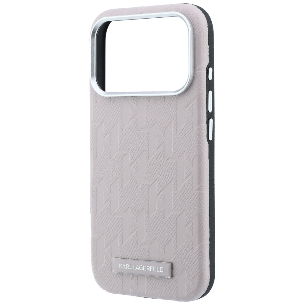 Karl Lagerfeld iPhone 17 Pro/iPhone 18 Pro Deksel Grained Mono Resin Logo Rosa