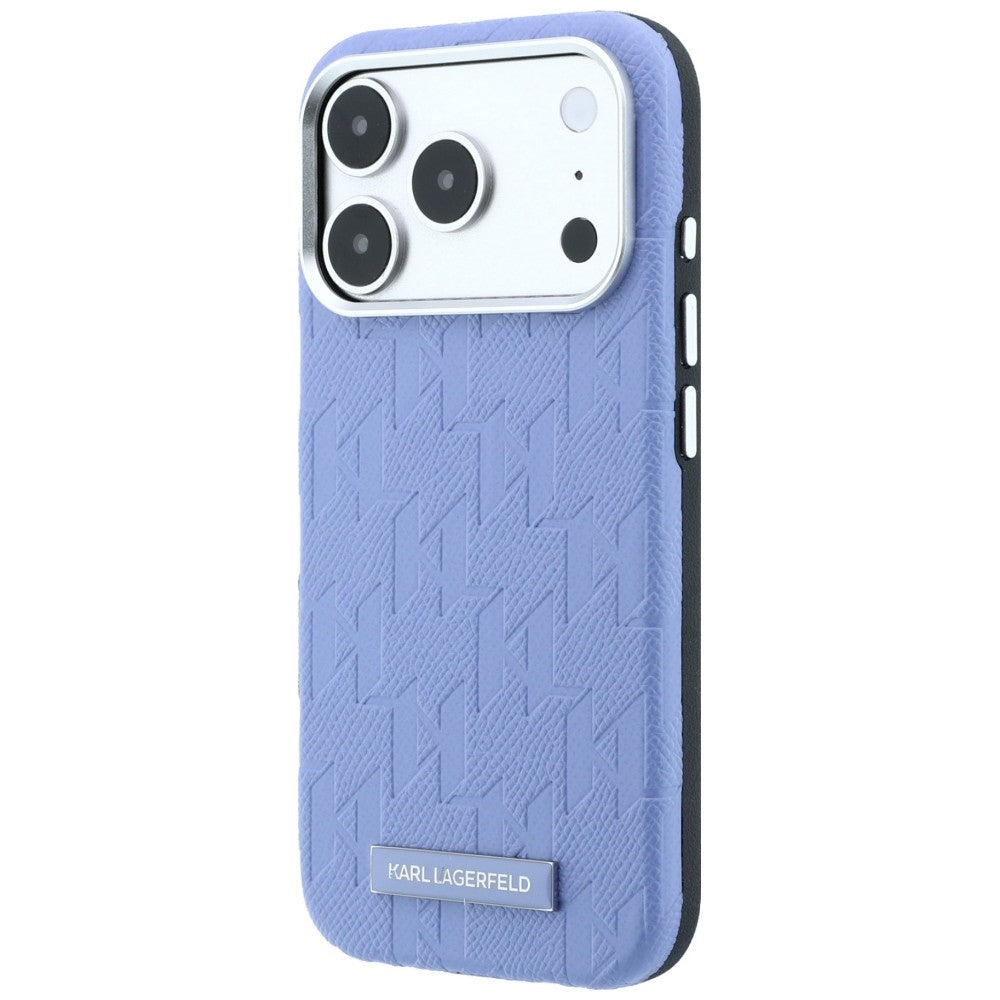 Karl Lagerfeld iPhone 17 Pro/iPhone 18 Pro Deksel Grained Mono Resin Logo Blå
