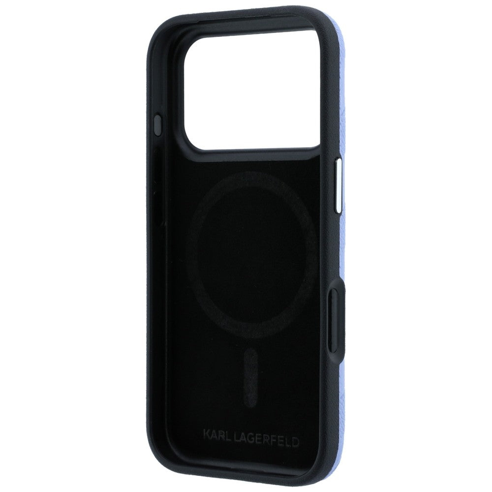 Karl Lagerfeld iPhone 17 Pro/iPhone 18 Pro Deksel Grained Mono Resin Logo Blå