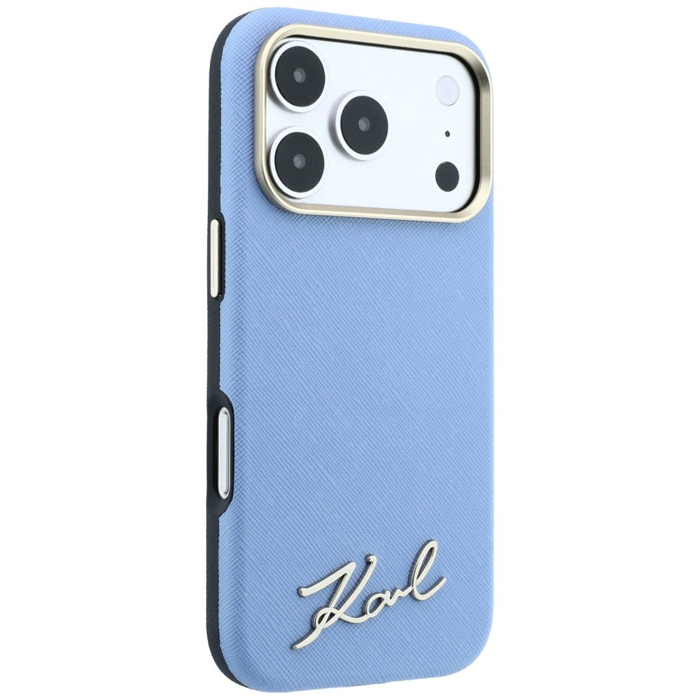 Karl Lagerfeld iPhone 17 Pro/iPhone 18 Pro Deksel Script Logo Blå