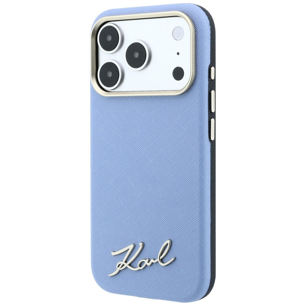 Karl Lagerfeld iPhone 17 Pro Max/iPhone 18 Pro Max Deksel Script-logo Blå
