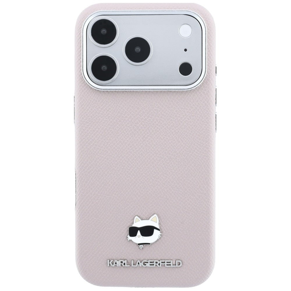Karl Lagerfeld iPhone 17 Pro/iPhone 18 Pro Deksel Grained Choupette Rosa