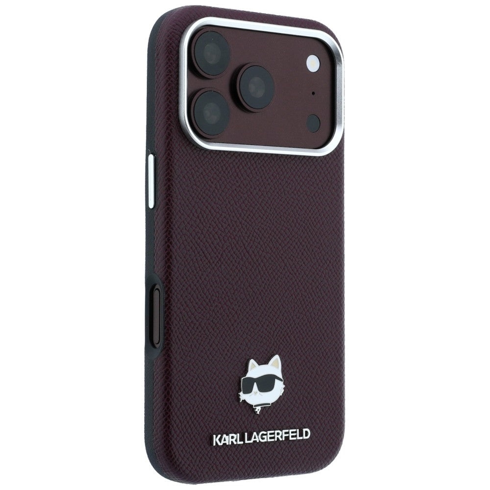 Karl Lagerfeld iPhone 17 Pro/iPhone 18 Pro Deksel Grained Choupette Burgundy