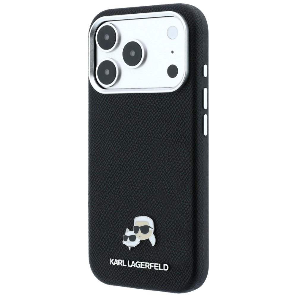 Karl Lagerfeld iPhone 17 Pro/iPhone 18 Pro Deksel Grained Heads Svart