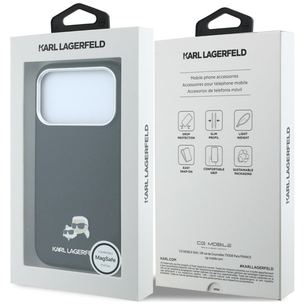 Karl Lagerfeld iPhone 17 Pro/iPhone 18 Pro Deksel Grained Heads Svart