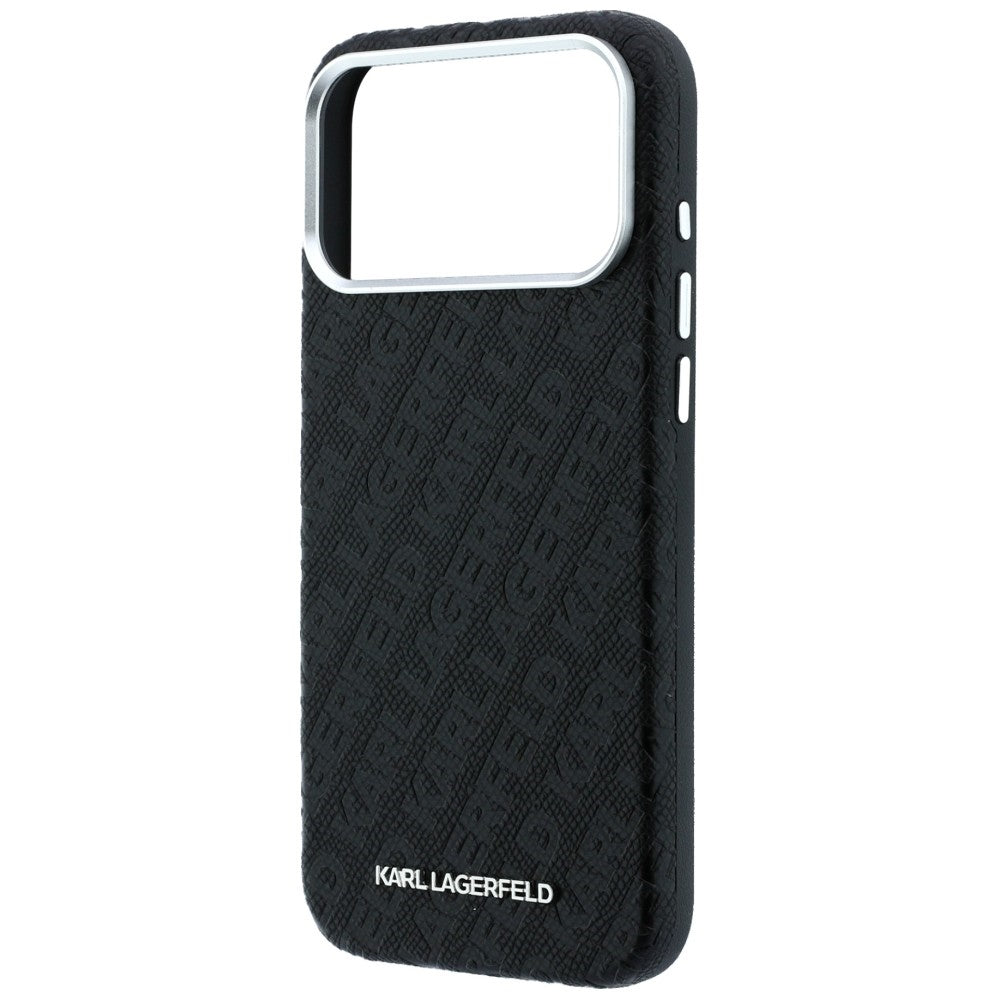 Karl Lagerfeld iPhone 17 Pro Max/iPhone 18 Pro Max Deksel Grained Allover Logo Svart