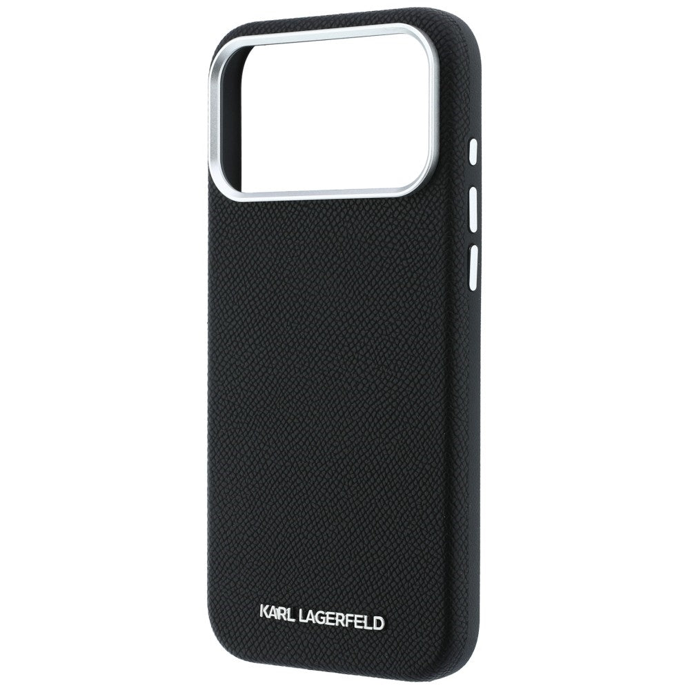 Karl Lagerfeld iPhone 17 Pro Max/iPhone 18 Pro Max Deksel Grained Elongated Logo Svart