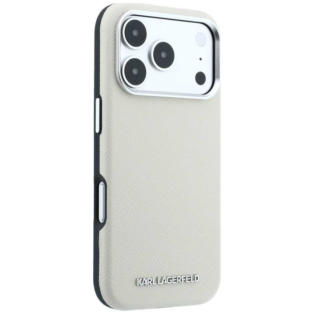 Karl Lagerfeld iPhone 17 Pro/iPhone 18 Pro Deksel Grained Logo Beige