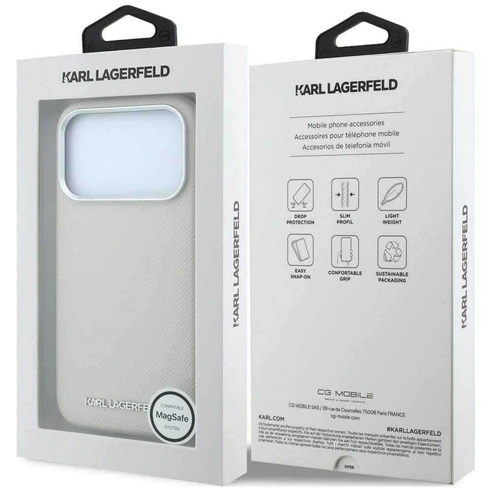Karl Lagerfeld iPhone 17 Pro/iPhone 18 Pro Deksel Grained Logo Beige