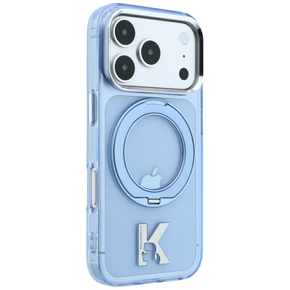 Karl Lagerfeld iPhone 17 Pro/iPhone 18 Pro Deksel Ringstativ Kameo Blå