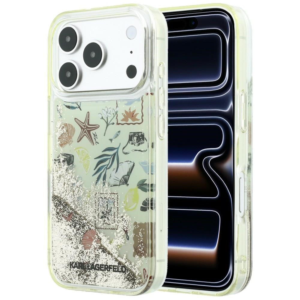Karl Lagerfeld iPhone 17 Pro/iPhone 18 Pro Deksel Liquid Glitter Beach Beige