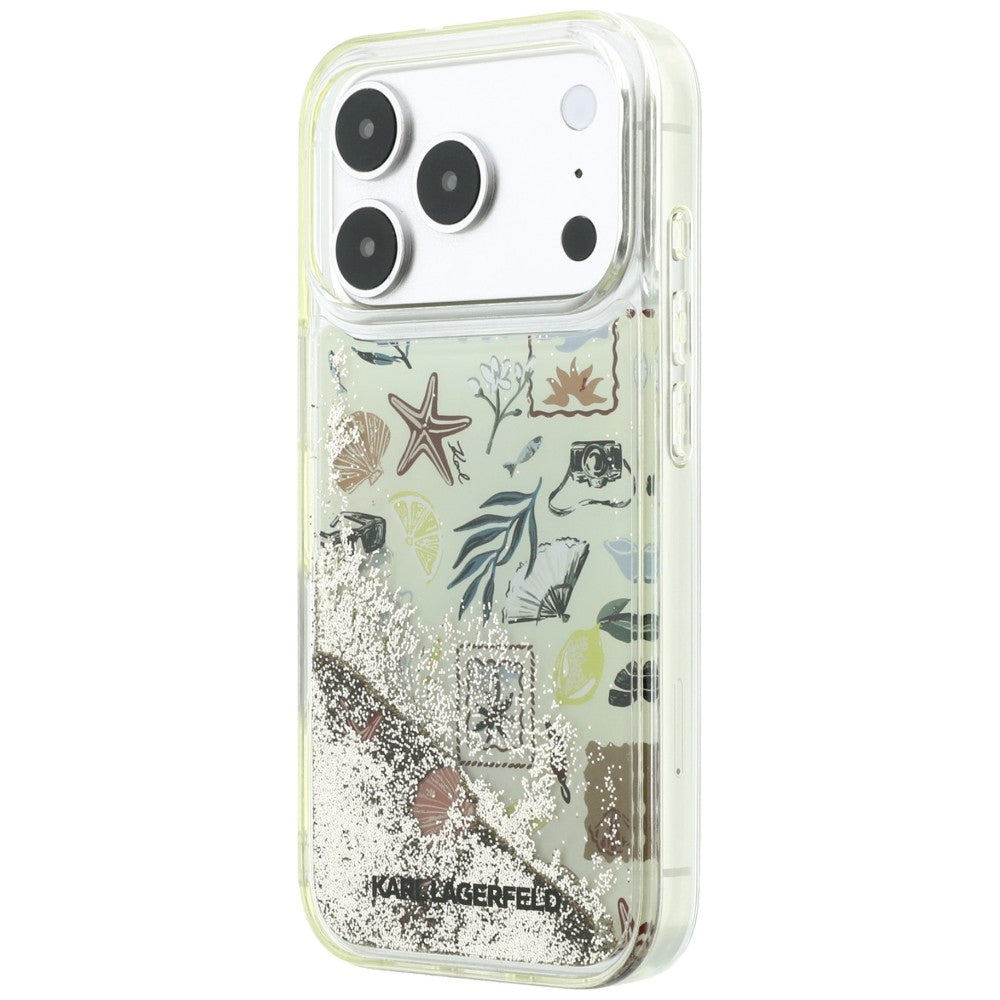 Karl Lagerfeld iPhone 17 Pro/iPhone 18 Pro Deksel Liquid Glitter Beach Beige