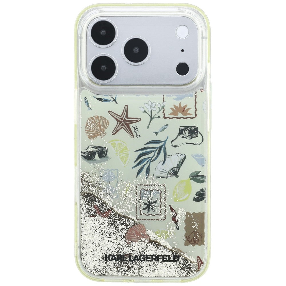 Karl Lagerfeld iPhone 17 Pro/iPhone 18 Pro Deksel Liquid Glitter Beach Beige