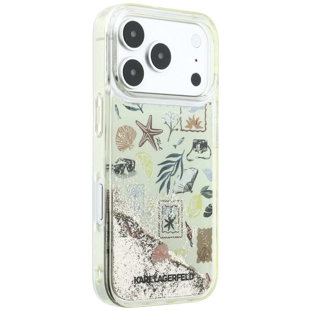 Karl Lagerfeld iPhone 17 Pro/iPhone 18 Pro Deksel Liquid Glitter Beach Beige